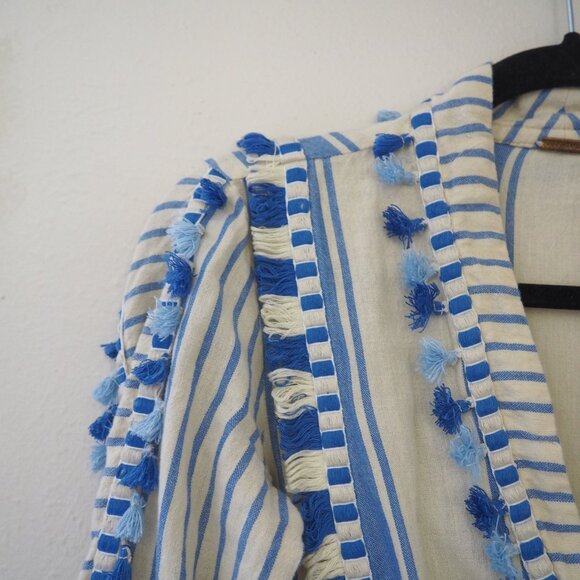 Dodo Bar Or Blue Skyler Tassel Mini Dress sz M - Picture 10 of 12